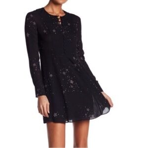 A.L.C. Carmen Black Silk Coven Star Galaxy Print Mini Dress 2
